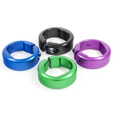 China BMX XH-B026 CNC Machined Parts Color Anodized Knurled Aluminum Lock Ring, Knurled Spacer Ring for sale