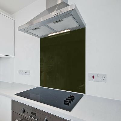 China Modern Heat Resistance Polished Clear Tempered Glass Splash Back For Kitchen for sale