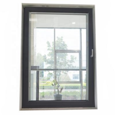 China Good quality inswing screen thermal break window folding aluminum tempered glazed windows with awning inside for sale