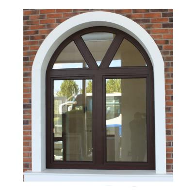 China Swing Coating Aluminum Wood Double Glazed Tempered Glass Energy Saving And Insulation Casement Windows for sale