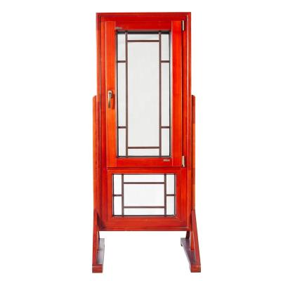 China Swing Coating Cheap Aluminum Wood Tilt And Turn Casement Windows With Stained Glass Frame for sale