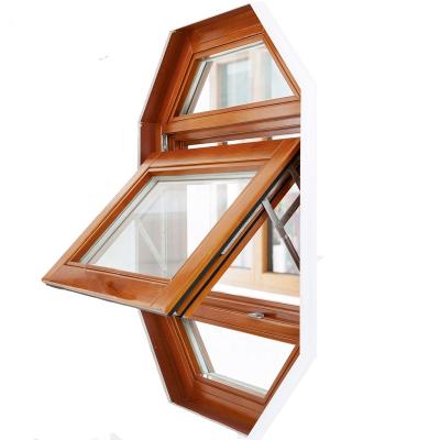 China Frosted Glass Swing Double Glazing Awning Solid Wood Window For Washing Room for sale