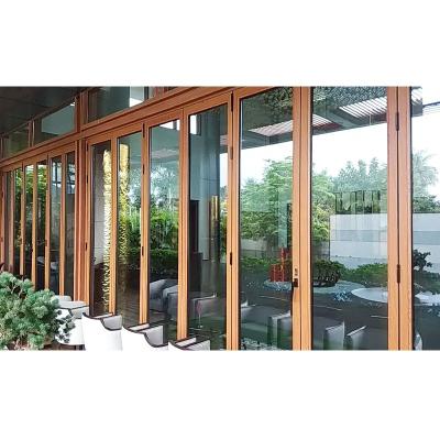 China Modern American Professional Thermal Break Aluminum Bi Folding Glass Door For Patio for sale