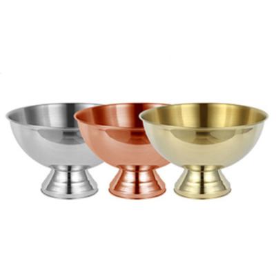 China Custom Stainless Steel Wholesale Viable Champagne Ice Bucket Modern Metal Large Champagne Wine Cooler Bowl For Parties 12L for sale