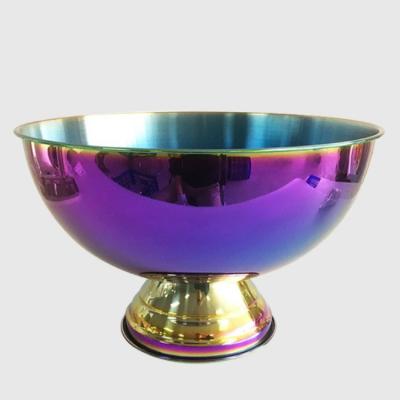 China Custom Stainless Steel Wholesale Viable Champagne Ice Bucket Modern Metal Large Champagne Wine Cooler Bowl For Parties 8L for sale