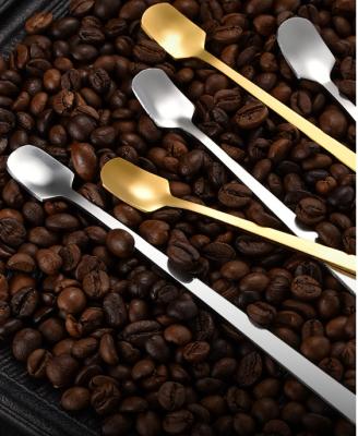 China Customized Viable 15CM Stainless Steel Teaspoon Small Spoon With Logo Short Handle Color Spoons for sale