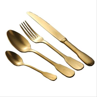 China Stocked Wedding Event 4 Piece Cutlery Set Gold Plated Stainless Steel Flatware Set For Wholesale for sale