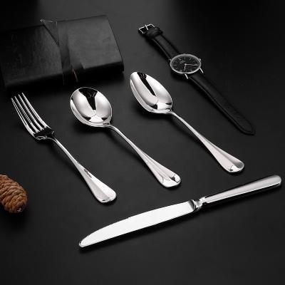 China French Modern Housewares 4pcs Set High End Hotel Stocked Silver Plated Mirror Flatware Set Stainless Steel Cutlery 18/10 for sale