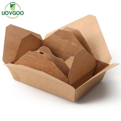 China Disposable Brand New Factory Food Wrapping Paper Lunch Box Heat Insulation Kraft Paper Cheap Food Container for sale