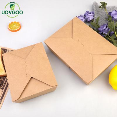 China Disposable Custom Logo Printed Recycled Kraft Paper Lunch Box Paper Lunch Box Custom Paper Lunch Box for sale