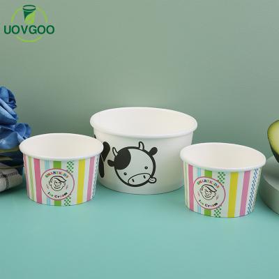 China Wholesale Price Disposable New Printing Take Away Paper Cup Ice Cream Cup Prices Ice Cream Containers With Lid for sale