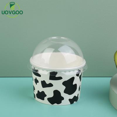 China Eco-Friendly Customized Disposable 4oz Ice Cream Cup Take Away Paper Cup Paper Ice Cream Cup for sale