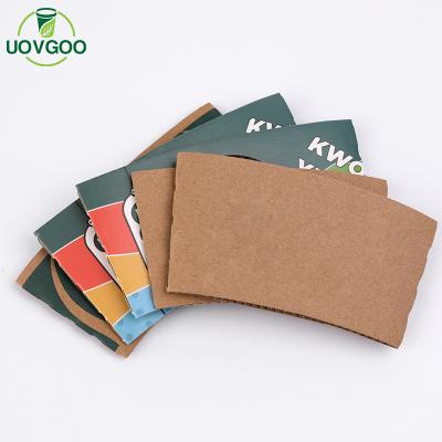 China Biodegradable Eco-Friendly 16oz Printed Paper Coffee Cup Disposable Coffee Cup Hot Paper Sleeve Custom Sleeve for sale