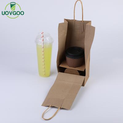 China Recycled Materials Chinese Take Away Custom Made Custom Kraft Paper Bag Kraft Paper Food Bag for sale