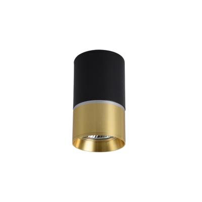 China New modern simple recessed GU10 barrel shape black+gold LED aluminum spot light housing for sale