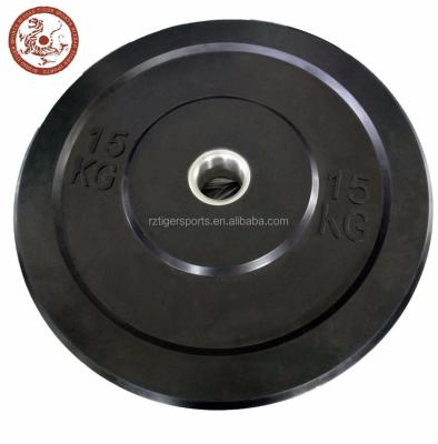 China Cross Fit Weightlifting Gym Weight Plate Weights Black Rubber Bumper Plates for sale