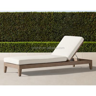 China Contemporary hot sale lovely patio pool beach relax natural outdoor chaise lounge teak armless chaise lounge for sale