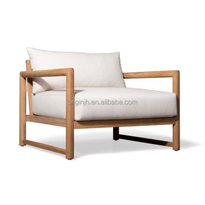 China Warm wood frame patio set outdoor set super comfortable durable minimalist handcrafted simple teak armchairs furniture for sale