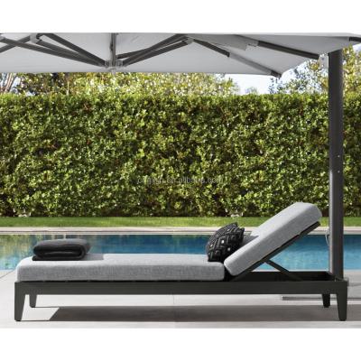 China Modern Leisure Flexible Comfortable Backrest Daybed Forged Aluminum Frame Outdoor Patio Modern Pool Furniture for sale