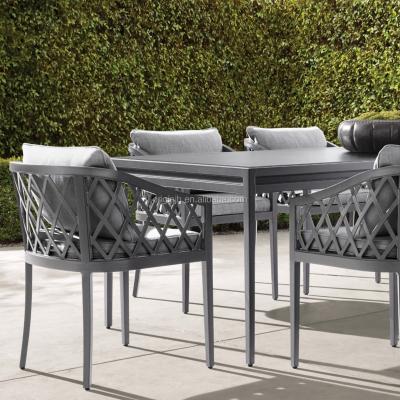 China Traditional Unique Design Style Rectangular Dining Table and 8 Chairs Party Time Garden Sets Outdoor Furniture for sale