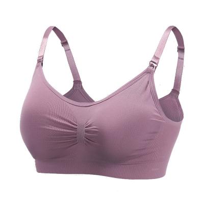 China Antibacterial nursing bra: seamless front closure and anti sagging thin bra during pregnancy for sale