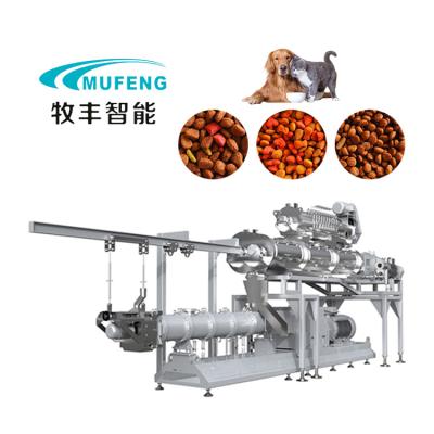 China Aquatic feed plant Pet food pellet processing making twin screw extruder machine for sale