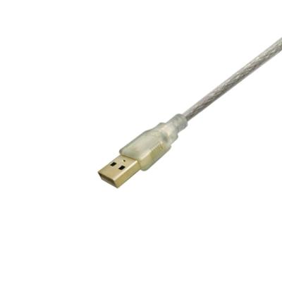 China Home/Office/Construction/Teaching USB 2.0 A Male To A Male Gold Plated Transparent Cable 1.8M for sale