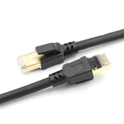 China Oxygen Free Copper Gold Plated Shell rj45 Lan Cable Home/Office/Building/Teaching Network Cable Cat8 SFTP 0.5M for sale