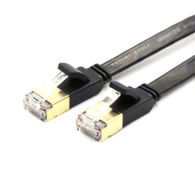 China Oxygen Free Copper Gold Plated Shell Flat rj45 0.5M Lan Cable Home/Office/Building/Teaching Network Cable Cat7 STP for sale