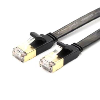 China Oxygen-free copper gold plated shell flat rj45 3M Lan Cable home/office/construction/teaching network cable Cat7 STP for sale