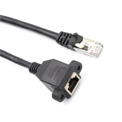 China Home / Office / Construction / Teaching Black Extension CAT5e Network Cable 0.6m RJ45 With Fixed Seat for sale