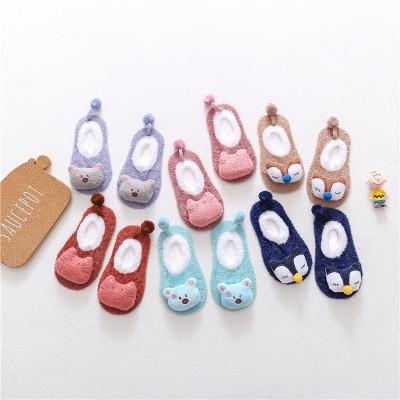 China Anti Slip 6 Patterns Combed Cotton Anti Slip 3D Cute Animal Bow Baby Dolls Pair for sale