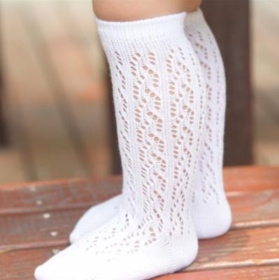 China 2019 Antibacterial Korean Combed Cotton Baby Girls Overknee Children Knit Cotton Baby Socks for sale