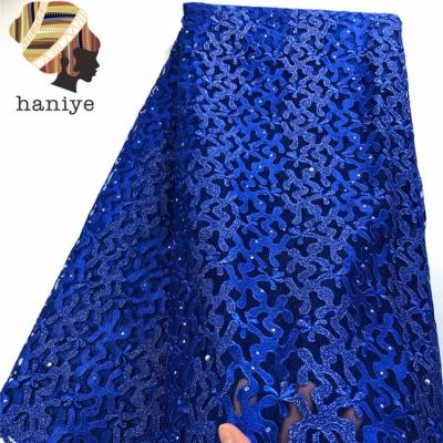 China Lace fabric 2020 new style suit for bridal fabric lace fabric beaded net embroidered in French net lace Tulle lace fabric for sale