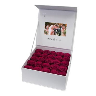 China Europe Customized LCD Video Gift Box With Flower / Jewelry for sale