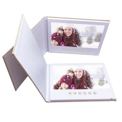 China Europe Photo Album Book LCD Video High Quality Canvas Wedding Brochure 7 inch For Invitation/Birthday Gift for sale