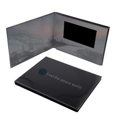 China Wholesale Black Europe LCD Video Brochure A5 Paper Advertising Player 7 Inch Music Photo Video Brochure for sale