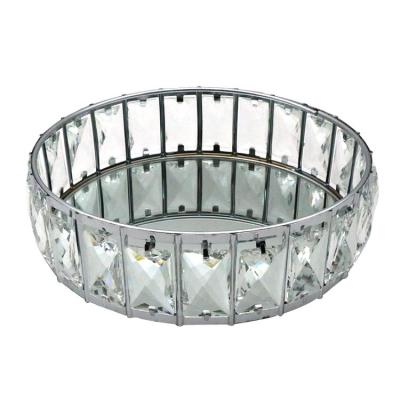 China Sustainable Design 2021 New Round Luxury Metal Food Furnishings Glass Fruit Dish for sale