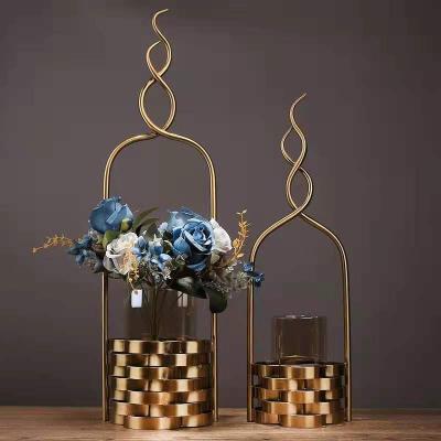 China Modern Fancy Art Deco Vase Wedding Luxury Gold Art Decor Vase Set Home for sale