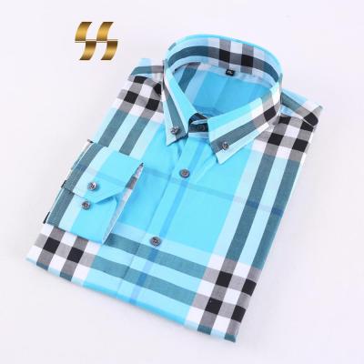 China Wholesale Anti-pilling Bottoms Slim Fit High Quality Visibility Plaid Formal Shirts for sale