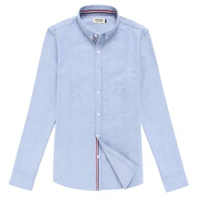 China 2017 Causal Cowboy Fashion Denim Shirt Solid Color Blue 100% Cotton for sale