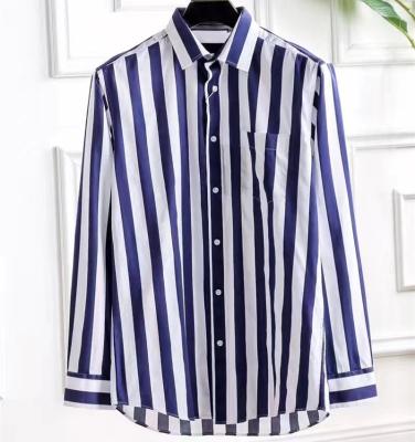 China Custom anti-pilling shirt new striped design for chatting dyed causal cotton men long sleeve shirts wholesale for sale