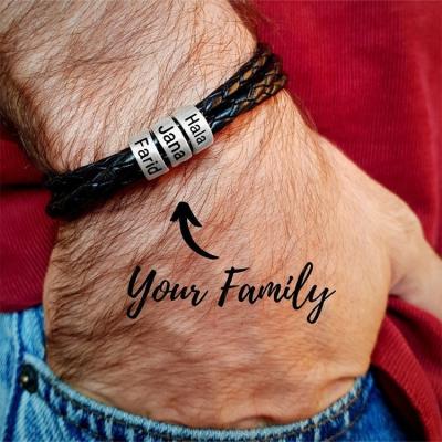 China Fashion Custom Real Leather Bracelets With Charms Stainless Steel Rope Multilayer Braided Bracelets For Men Women Jewelry for sale