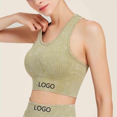 China Girls Speed ​​Yoga Top Yoga Top Seamless Fitness Clothing Breathable Sexy Green Sports Bra for sale