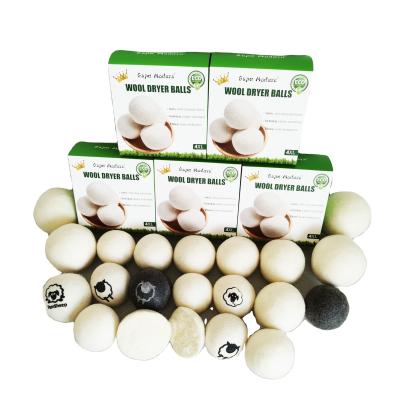 China Organic Wool Dryer Cleaning Balls Lavender 6 XL Premium Quality Reusable 100% New Zealand Merino Softener Natural Hand Made Balls for sale