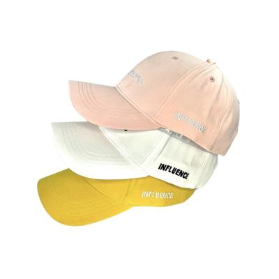 China JOINT Dad Wholesale Custom Embroidery 6 Panel Sandwich Patch Brim Woven Baseball Hat For Adults for sale