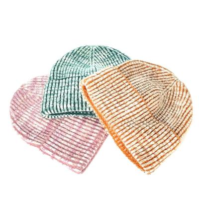 China Fashion \ Comfortable Warm \ Durable Selling Fashion Plain Knitted Winter Hats Custom Embroidered Logo Candy Color Beanie for sale