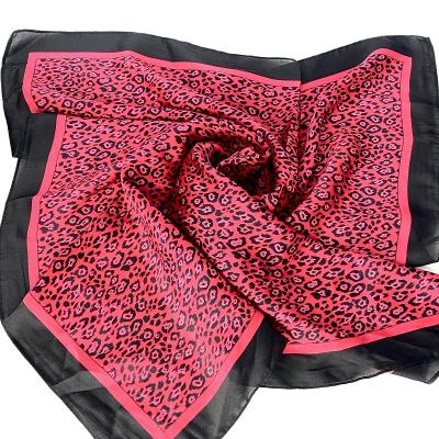 China Custom New Arrival Square Chiffon Printing Elegant Square Scarf Ladies Foulard For Women for sale