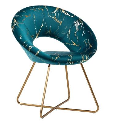 China Removable Cover Mid-Back Velvet Accent Vanity Chair Lounge Chairs Desk Chair With Gold Legs for sale