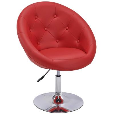 China Hot Selling Modern Nordic Adjustable Swivel Accent Chair Red Upholstered Faux Leather Vanity Stool (Height) Adjustable For Bedroom Furniture for sale